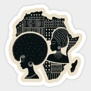 African Woman - African  Map Sticker